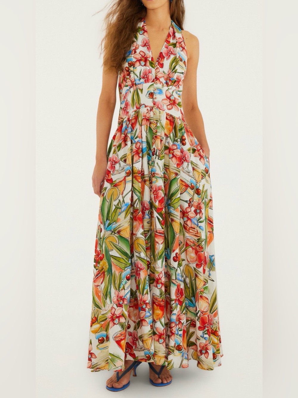 SOLD FARM Rio Cocktail Halter Maxi Dress - Picture 2 of 9